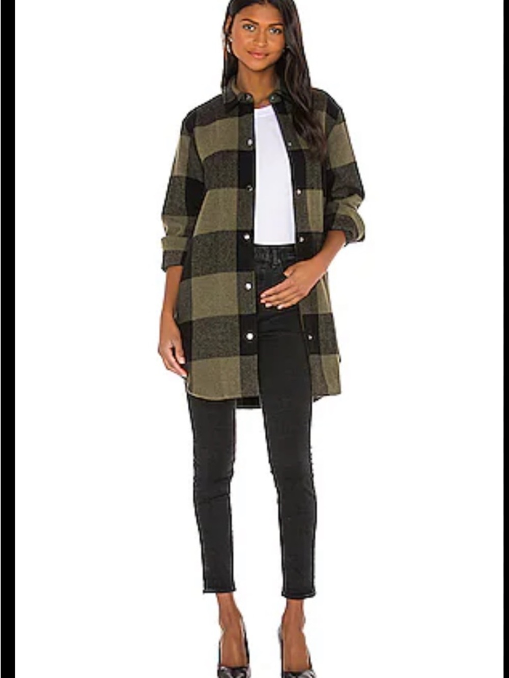 Steve Madden BB Dakota Eldridge Green & Black Plaid Shacket